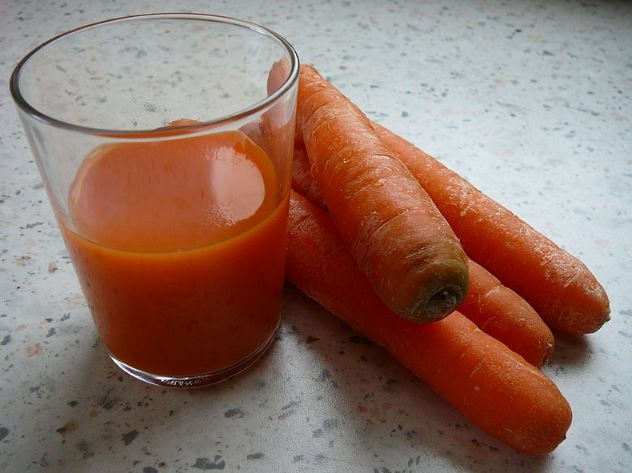 A glass of carrot juice