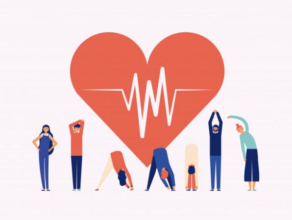 An illustration depicting health by a logo.