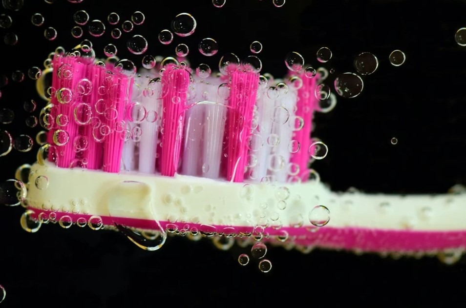 close-up of a toothbrush
