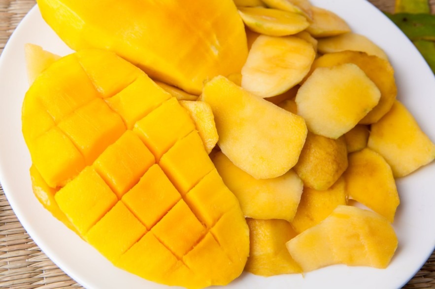 A cup of mangoes