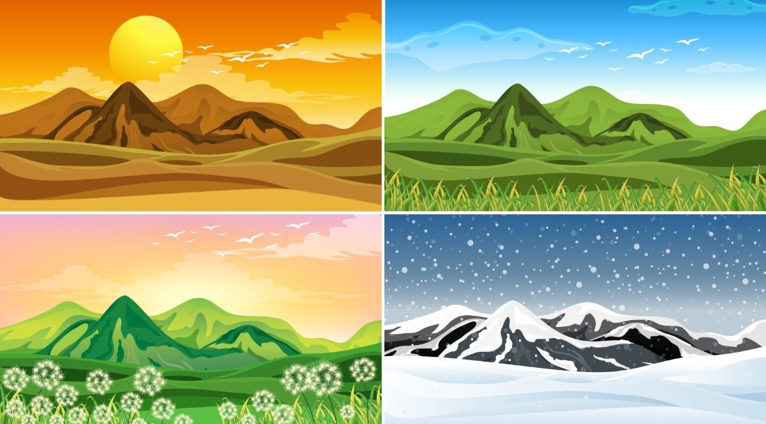 The four different seasons animated