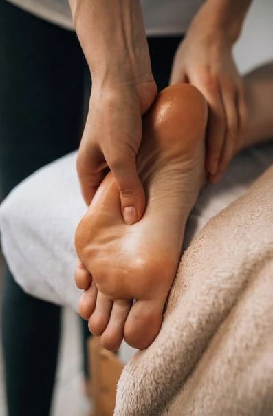 A person having a foot massage